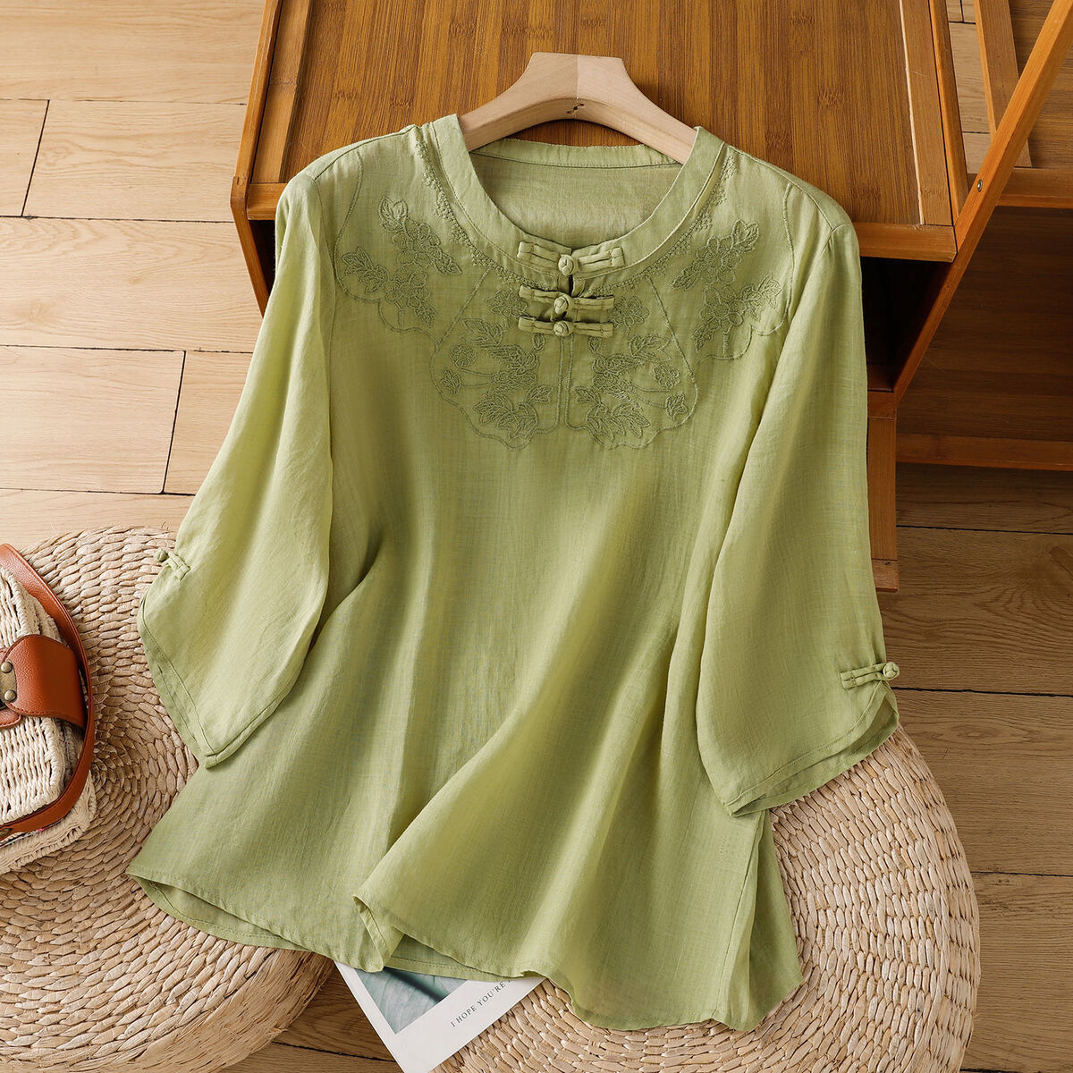 Chinese Style Round Collar But - Shirt Camp Collar recensie en prijs