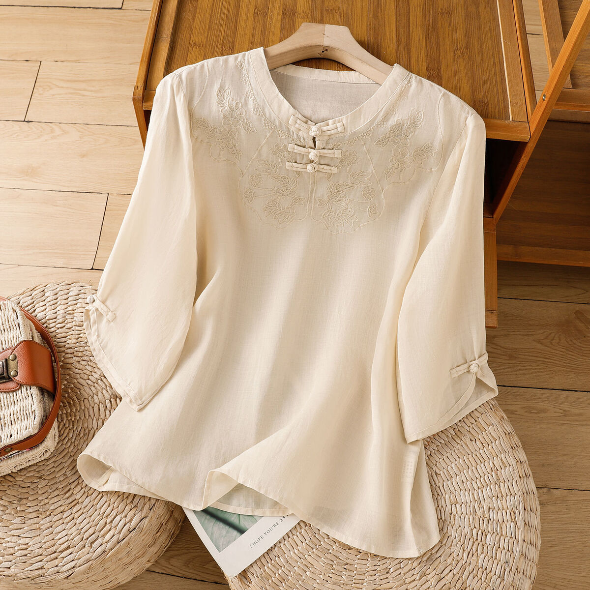 Chinese Style Round Collar But - Shirt Camp Collar recensie en prijs