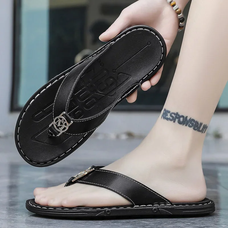 Men's Flip-flops Solid Color w - Flip Flop Leather Men recensie en prijs