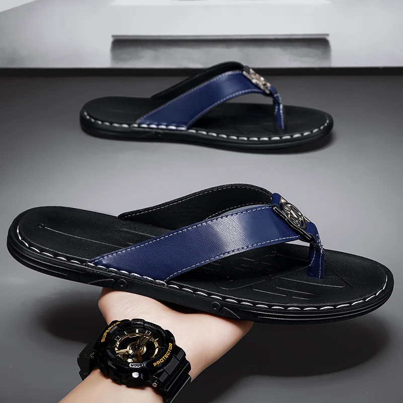 Men's Flip-flops Solid Color w - Flip Flop Leather Men recensie en prijs