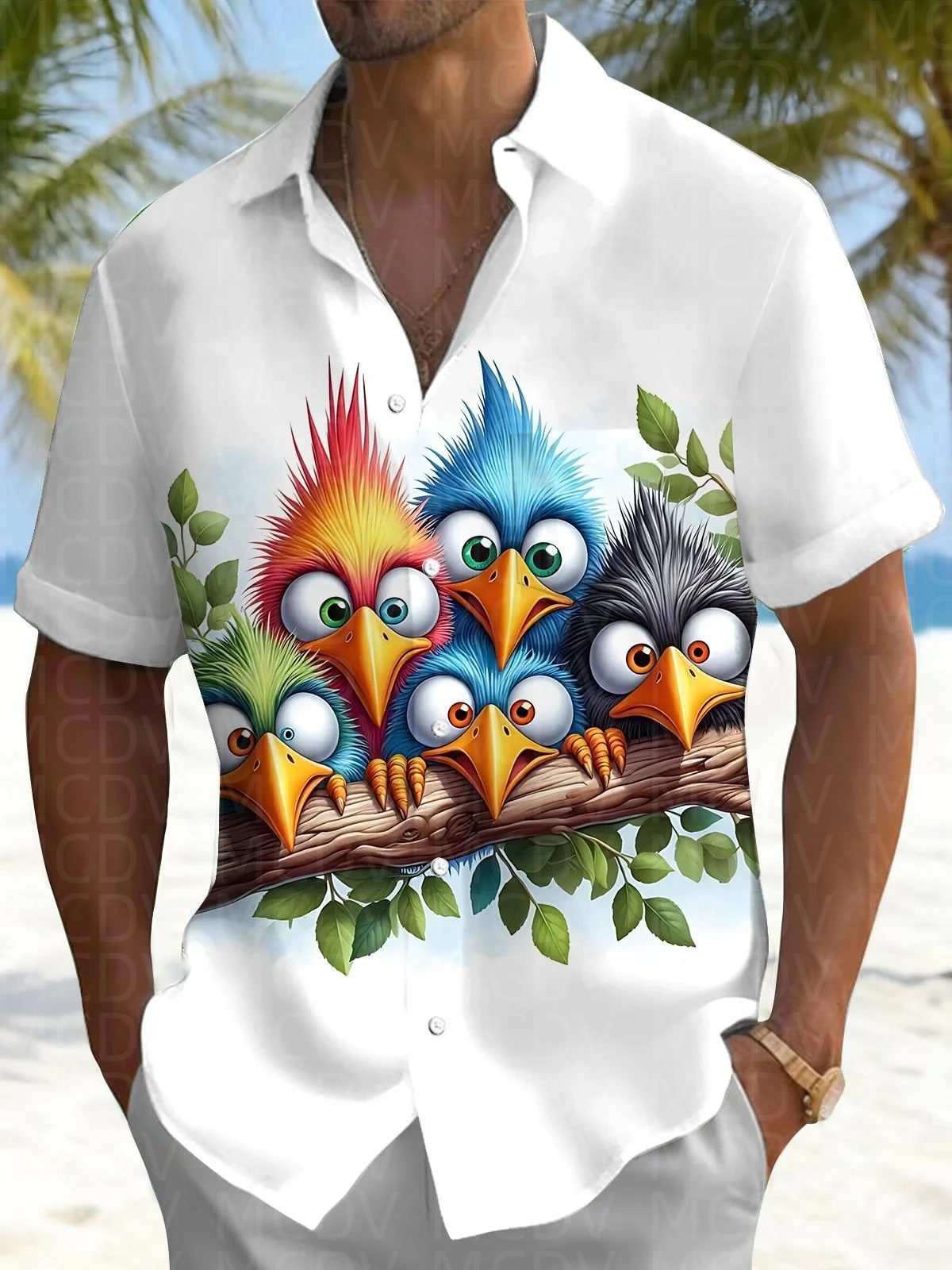 Bird Pattern Men's Hawaiian Sh - Shirt Camp Collar recensie en prijs