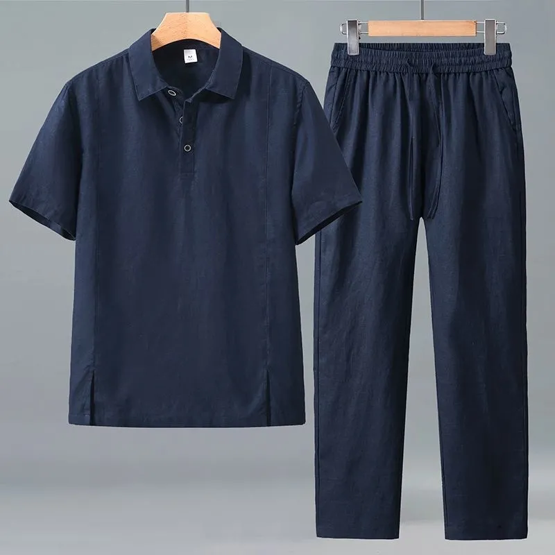 Men Plus Size Summer Linen Two - Short Linen Drawstring recensie en prijs