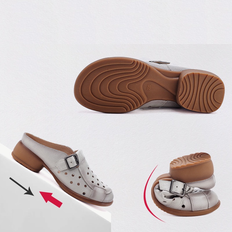 New Cow leather low heel sanda - Casual Sandal Leather recensie en prijs