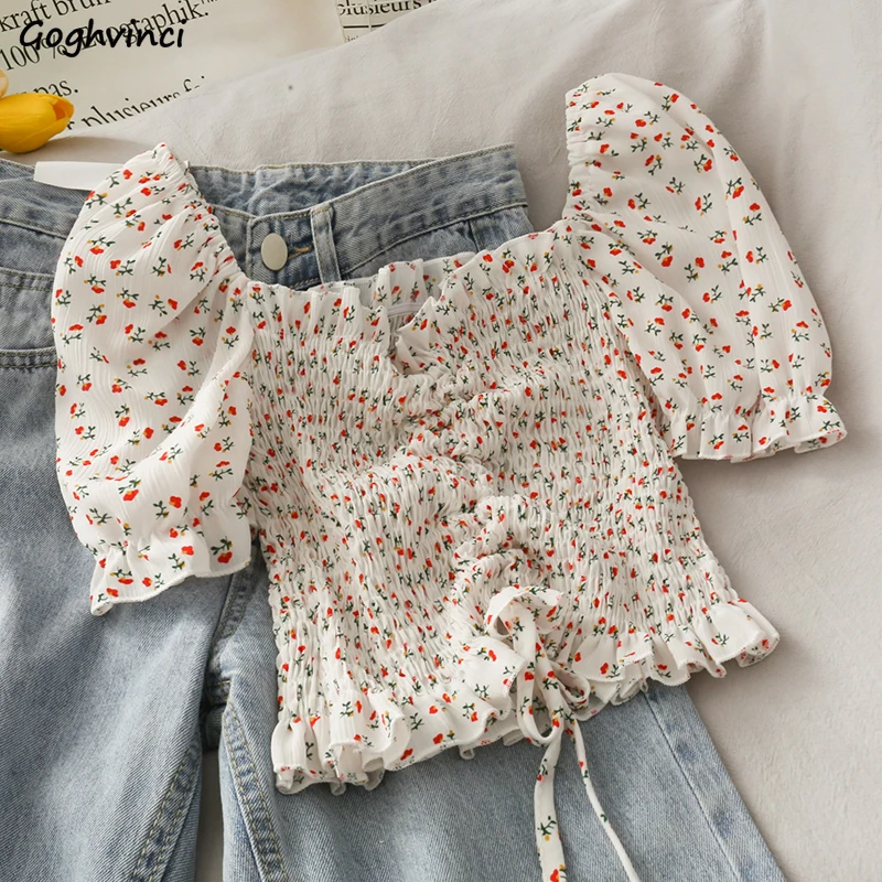 Blouses Shirts Women Floral Dr - Short Linen Drawstring recensie en prijs