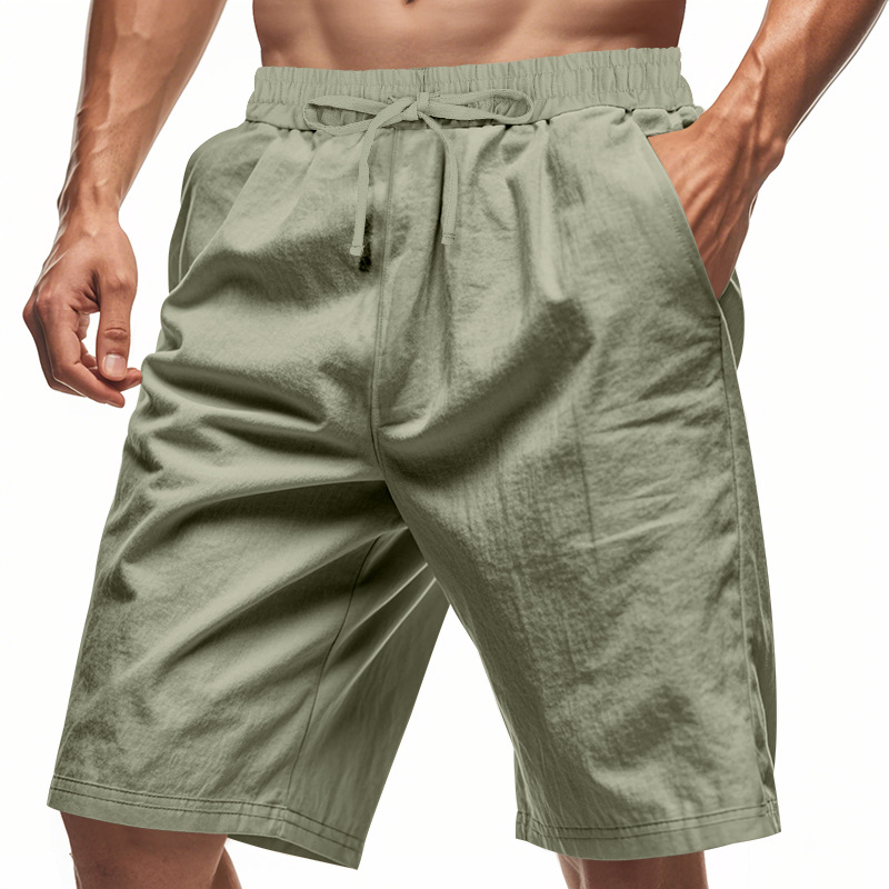 2026 New Men Cotton Linen Beac - Short Linen Drawstring recensie en prijs