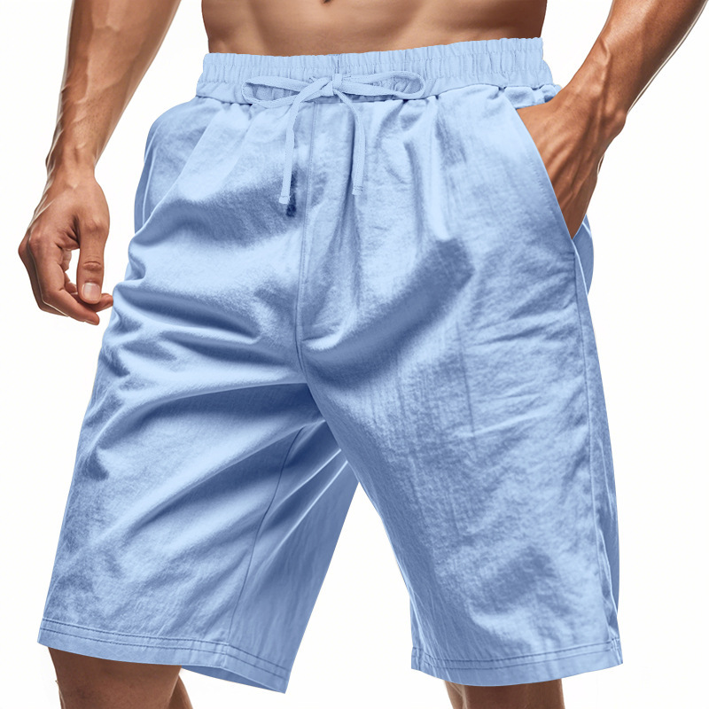 2026 New Men Cotton Linen Beac - Short Linen Drawstring recensie en prijs