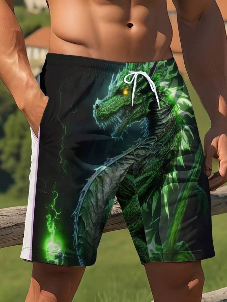 Mens Dragon Print Drawstring W - Swim Trunk Quick Dry recensie en prijs