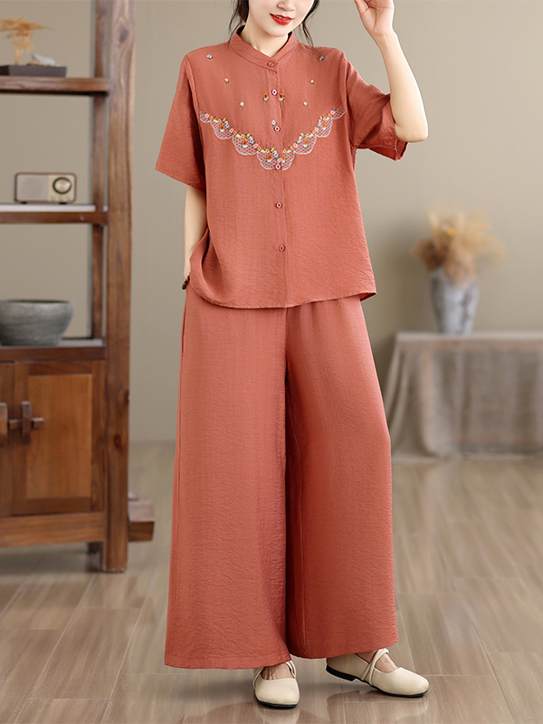 Embroidered Cotton Linen Short - Linen Shirt Breathable recensie en prijs