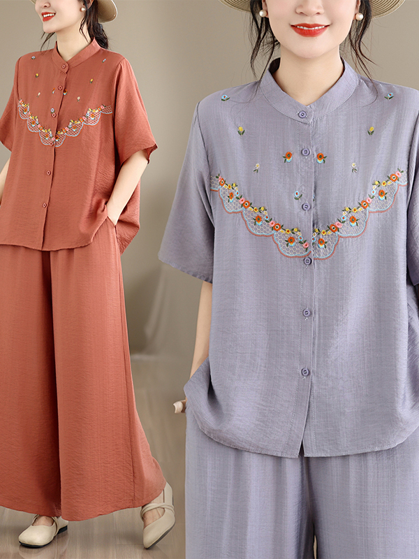 Embroidered Cotton Linen Short - Linen Shirt Breathable recensie en prijs