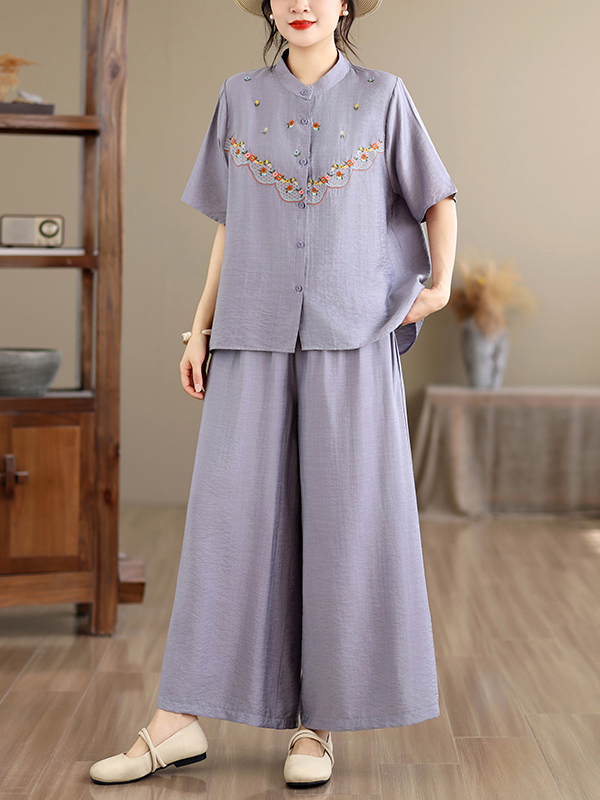 Embroidered Cotton Linen Short - Linen Shirt Breathable recensie en prijs