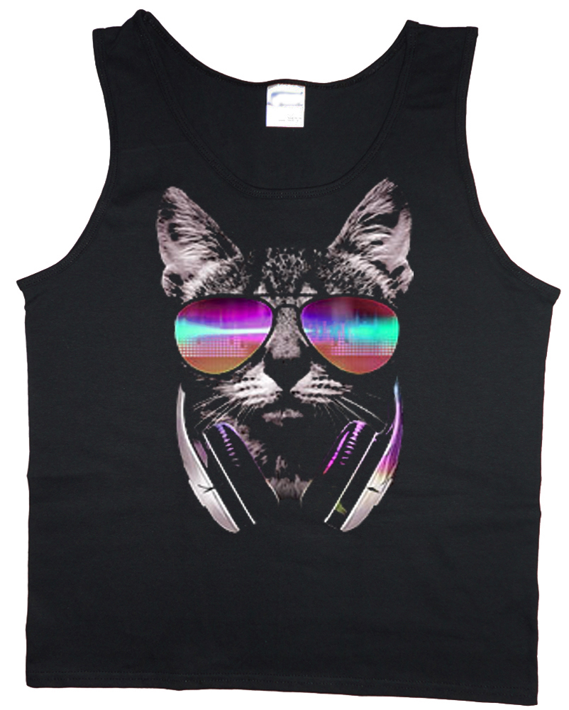 Funny DJ cat design sleeveless - Tank Top Muscle recensie en prijs