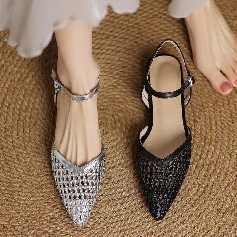 French pointed-toe woven high- - Casual Sandal Leather recensie en prijs