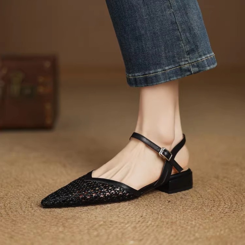 French pointed-toe woven high- - Casual Sandal Leather recensie en prijs