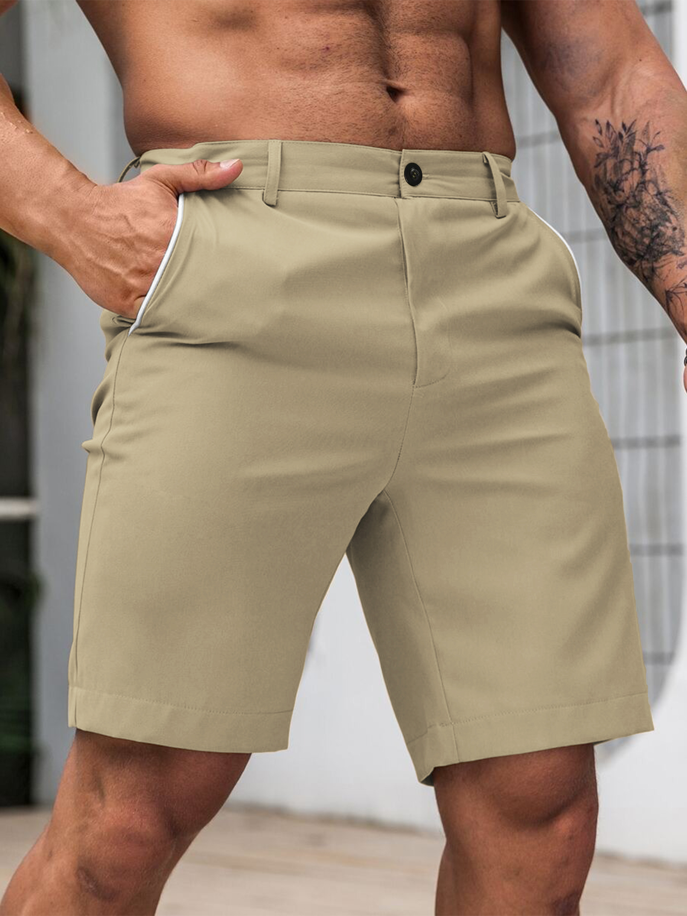 Men's Contrast Trim Chino Shor - Shorts Chino Slim recensie en prijs