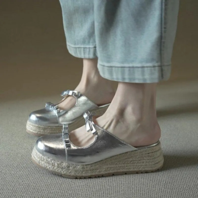 Metallic Mary Jane Mules for W - Espadrille Slip On recensie en prijs