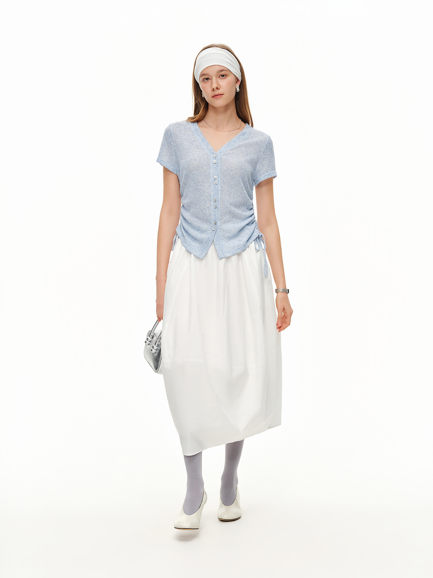 DUSHU Lightweight V-neck Linen - Short Linen Drawstring recensie en prijs