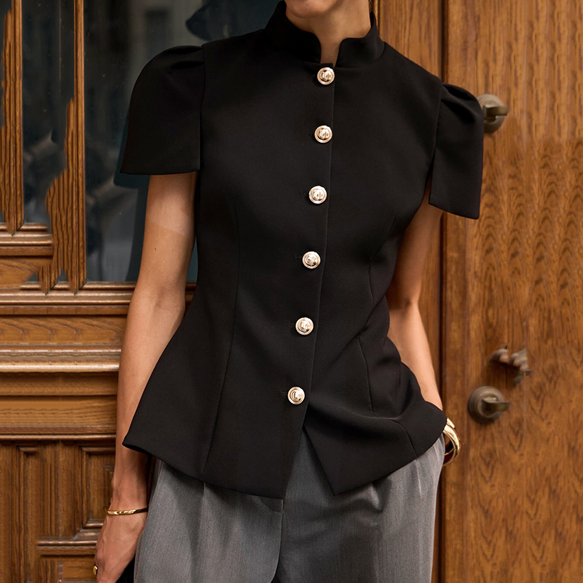 Linad Vintage Black Short Puff - Shirt Camp Collar recensie en prijs