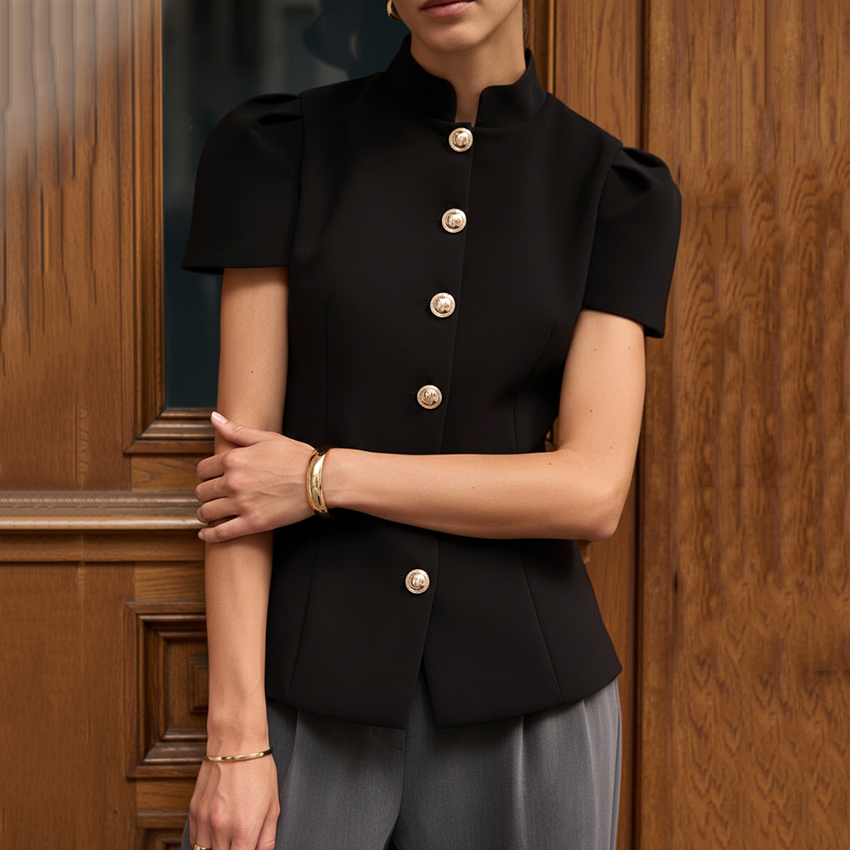 Linad Vintage Black Short Puff - Shirt Camp Collar recensie en prijs