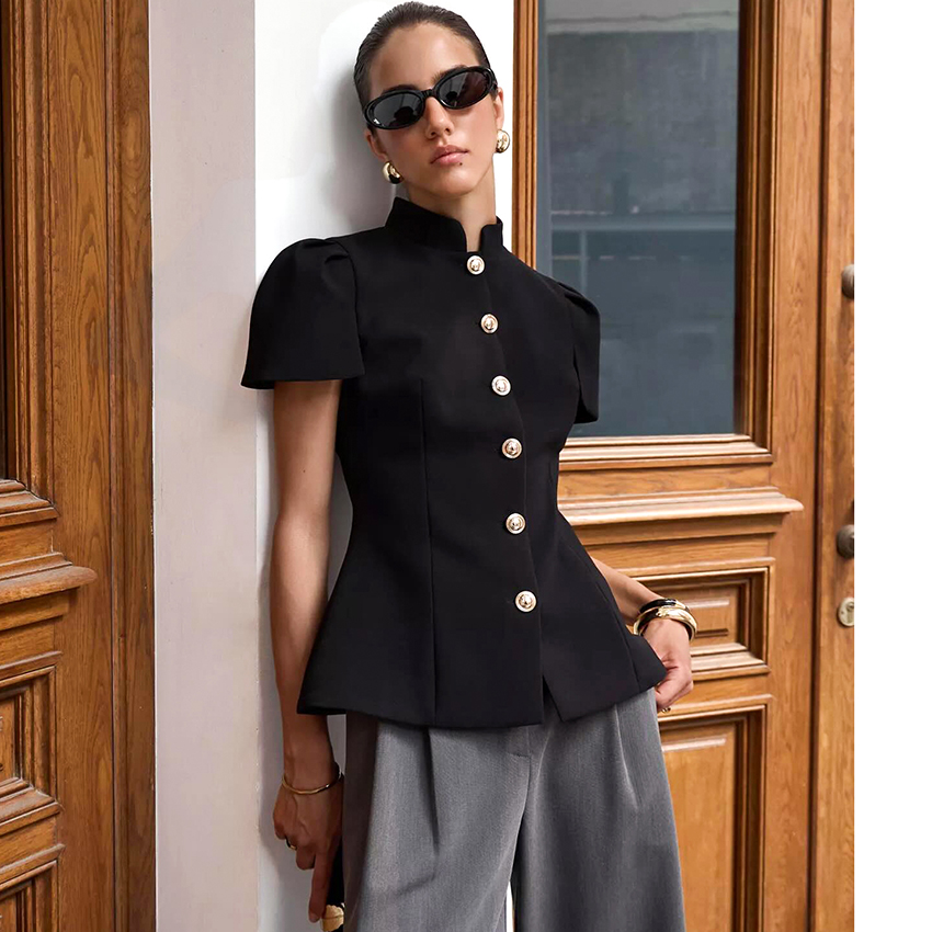 Linad Vintage Black Short Puff - Shirt Camp Collar recensie en prijs
