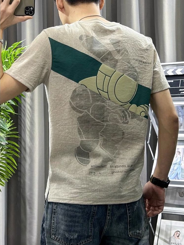 Male Tees Shirts White Linen T - Short Linen Drawstring recensie en prijs