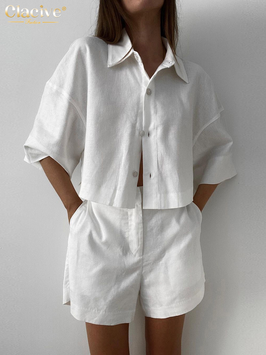 Clacive Summer Slim White Line - Linen Shirt Breathable recensie en prijs