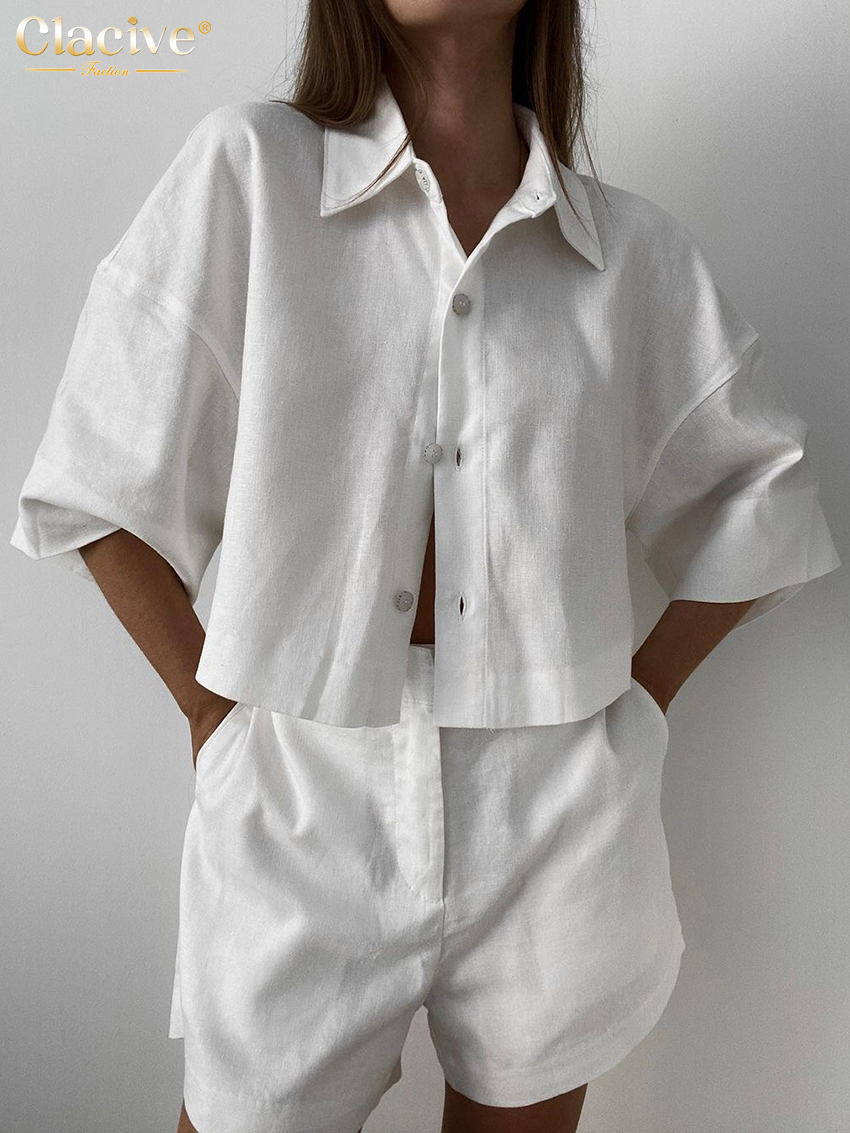 Clacive Summer Slim White Line - Linen Shirt Breathable recensie en prijs