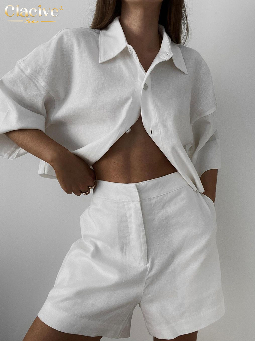 Clacive Summer Slim White Line - Linen Shirt Breathable recensie en prijs