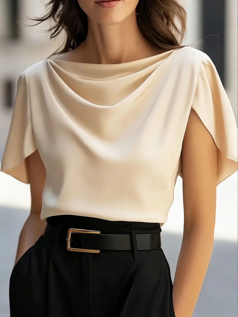 Elegant Draped Collar Butterfl - Shirt Camp Collar recensie en prijs