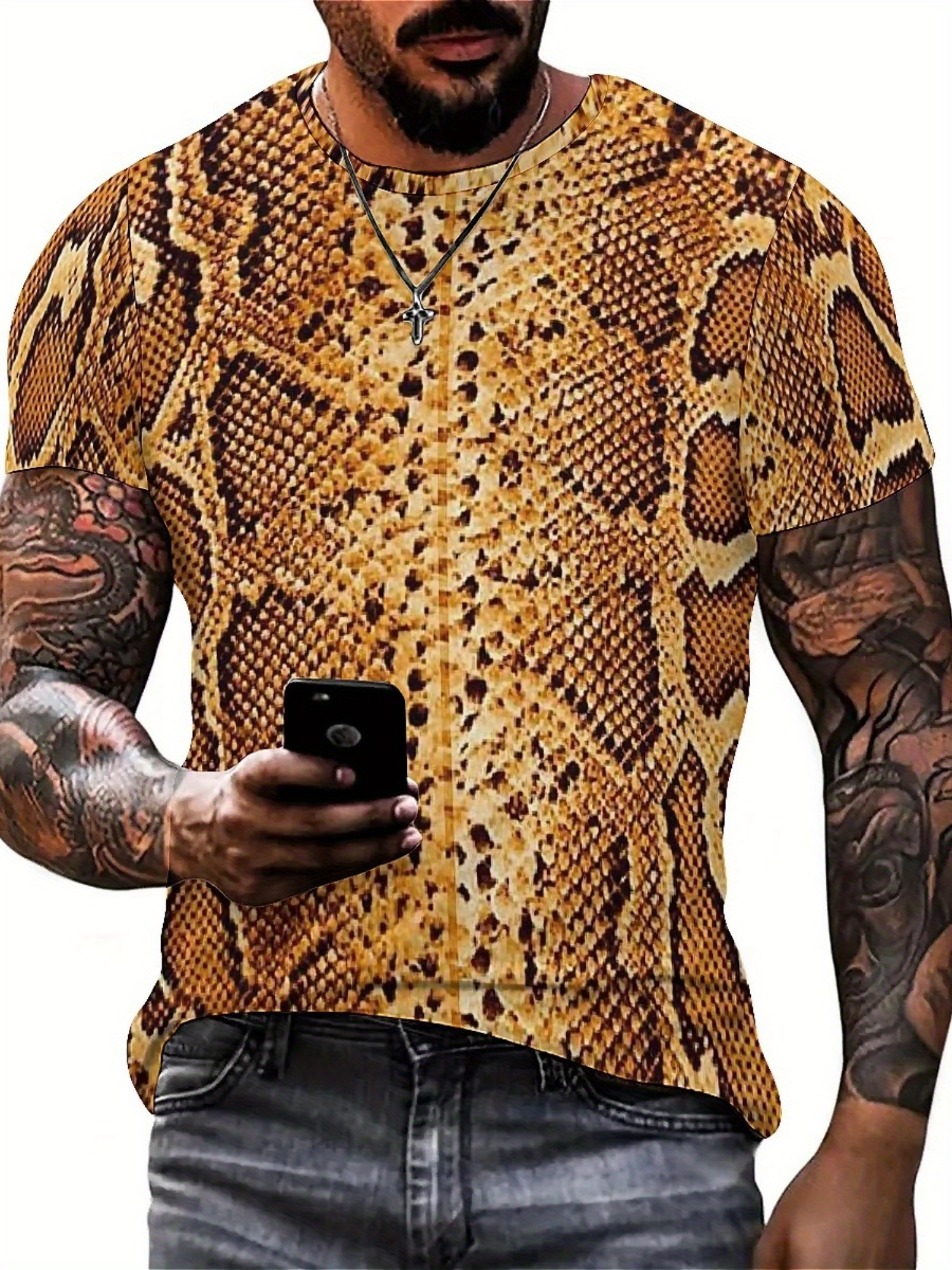 Men'S 3D Print Snake Graphic T - Tee Graphic Print recensie en prijs