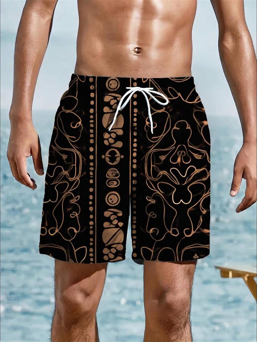 Mens Abstract Geometric Print  - Swim Trunk Quick Dry recensie en prijs