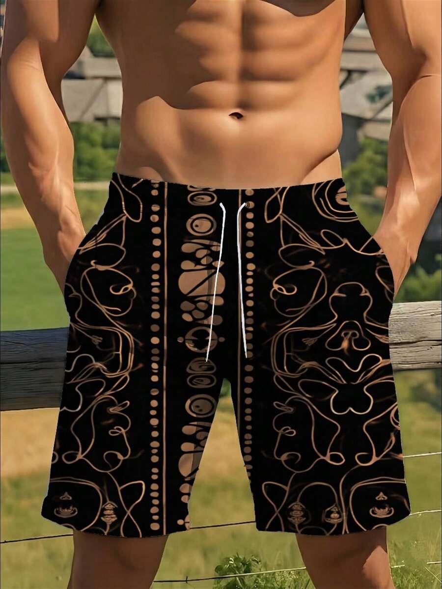 Mens Abstract Geometric Print  - Swim Trunk Quick Dry recensie en prijs