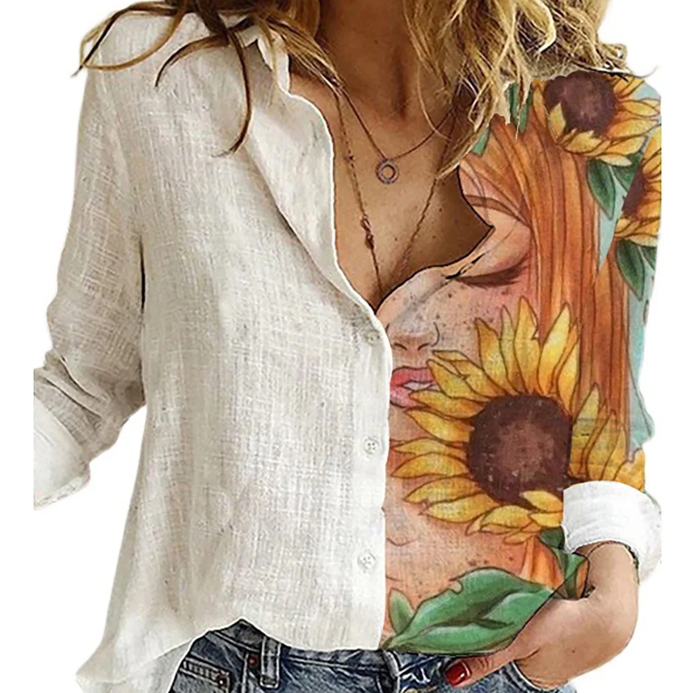 Women Spring And Autumn Long S - Shirt Camp Collar recensie en prijs
