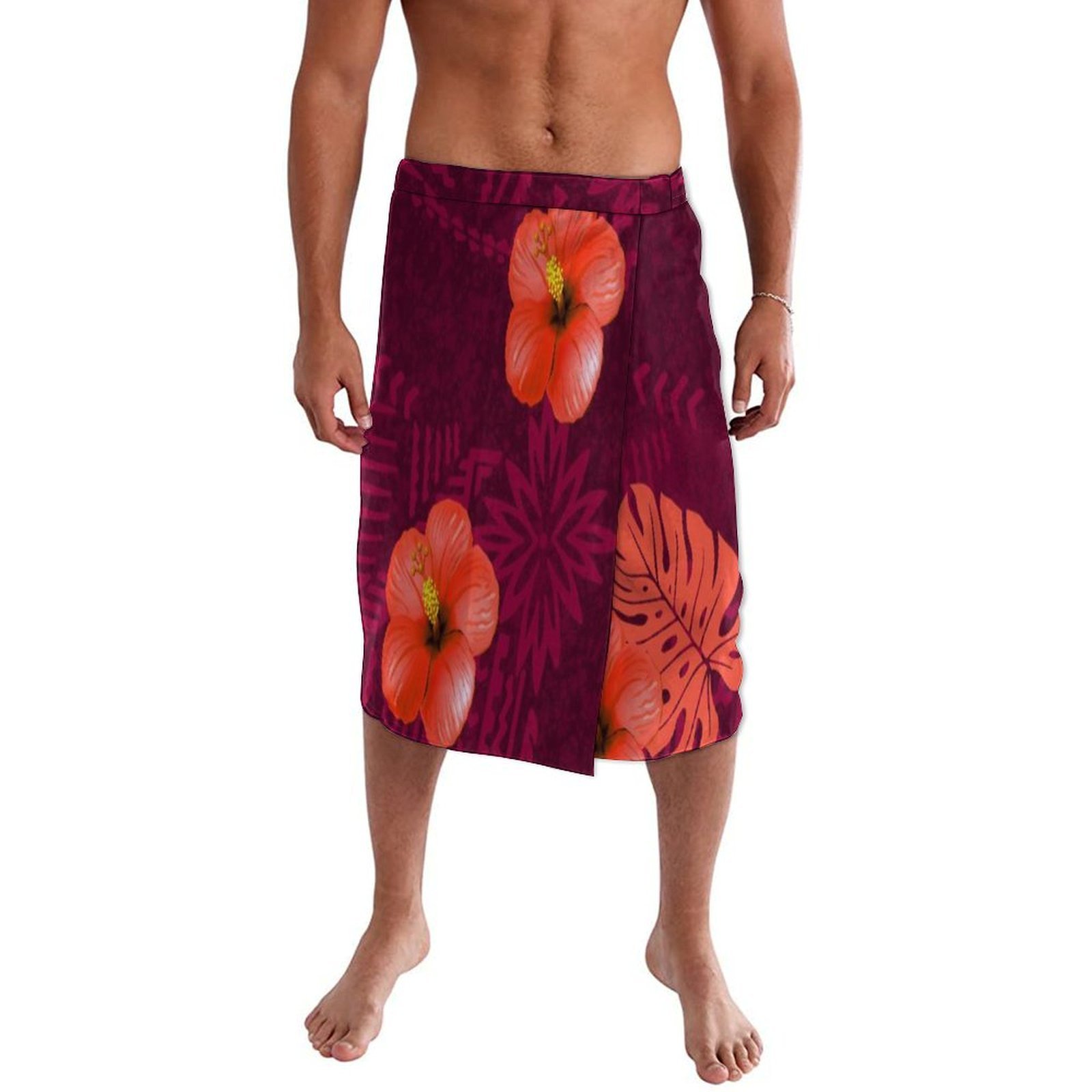 Blue Floral Polynesian Beach W - Sarong Men Wrap recensie en prijs