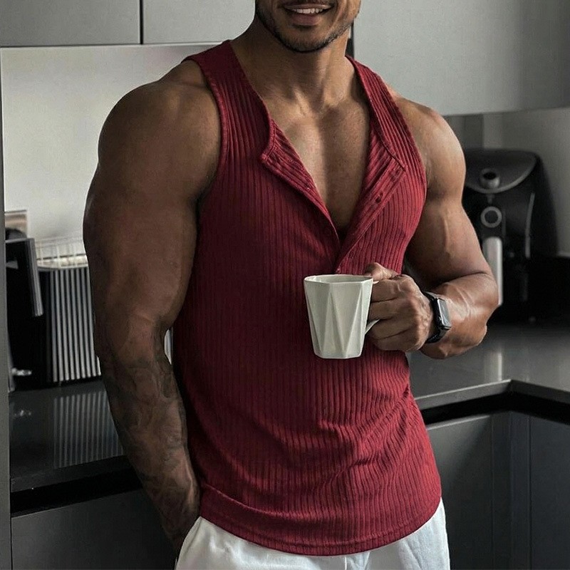 Sporty Tank Top Solid Color Cr - Tank Top Muscle recensie en prijs