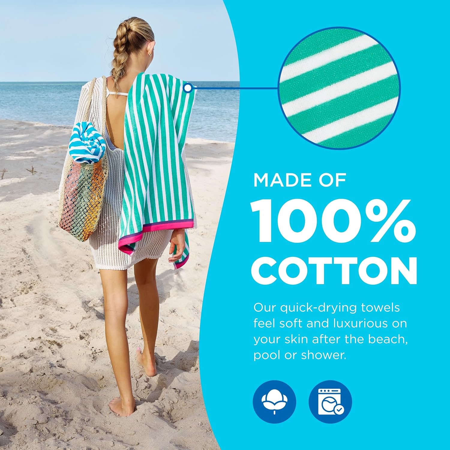 Colorful Racing Striped Beach  - Beach Towel Large recensie en prijs