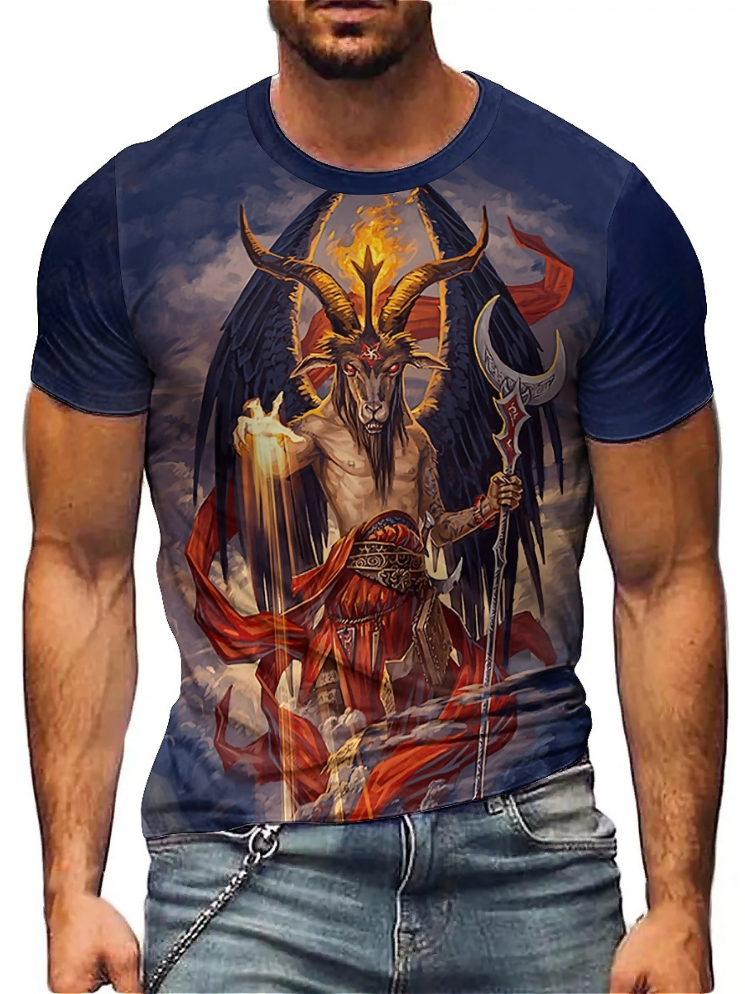 Men's 3D Demon Print T-Shirt | - Tee Graphic Print recensie en prijs
